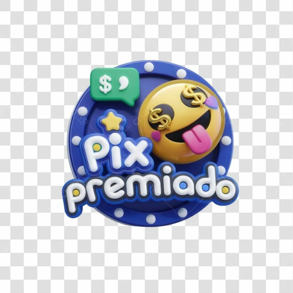 Selo 3D Render Pix Premiado Elemento Ícone Psd Png
