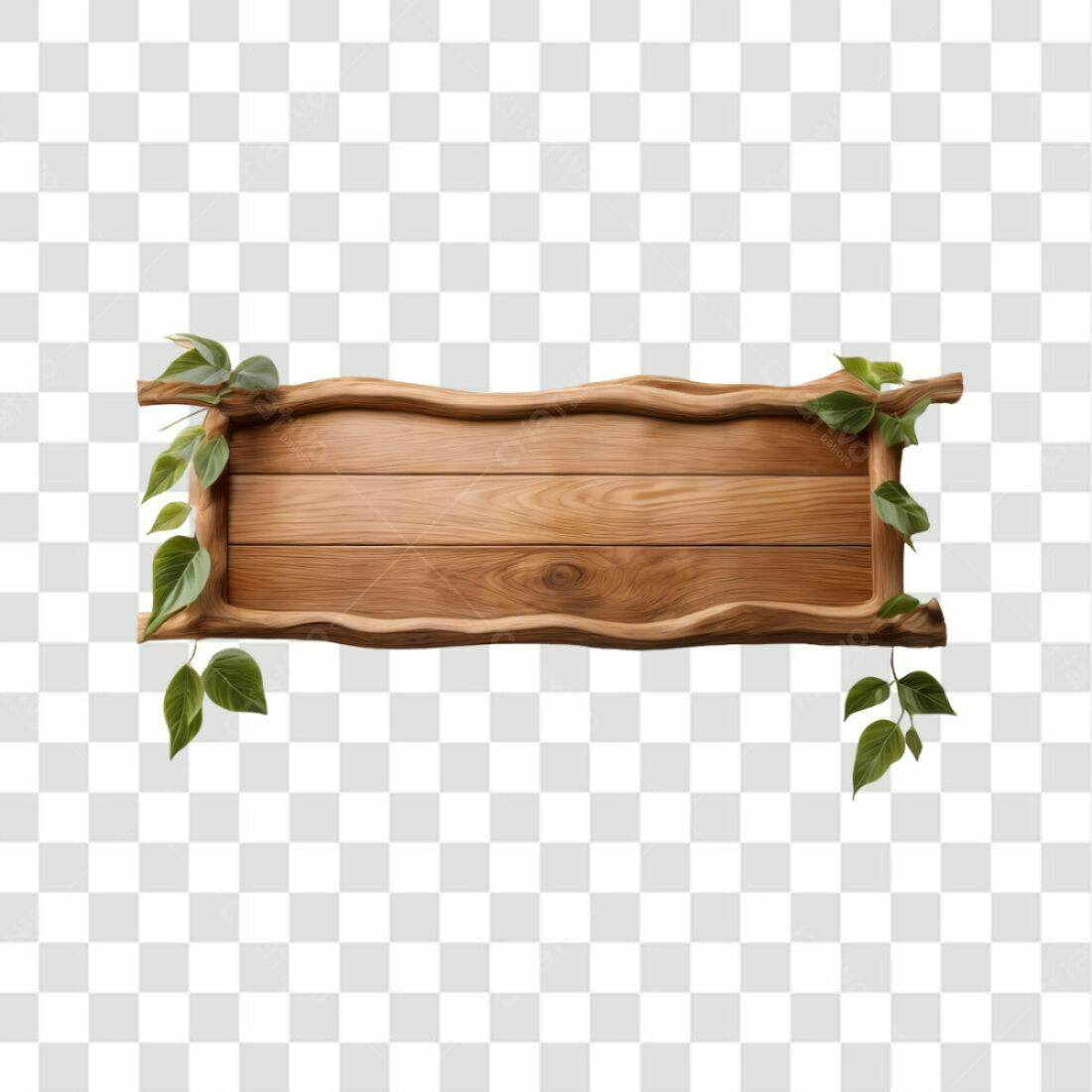 Placa de Madeira PNG com fundo transparente