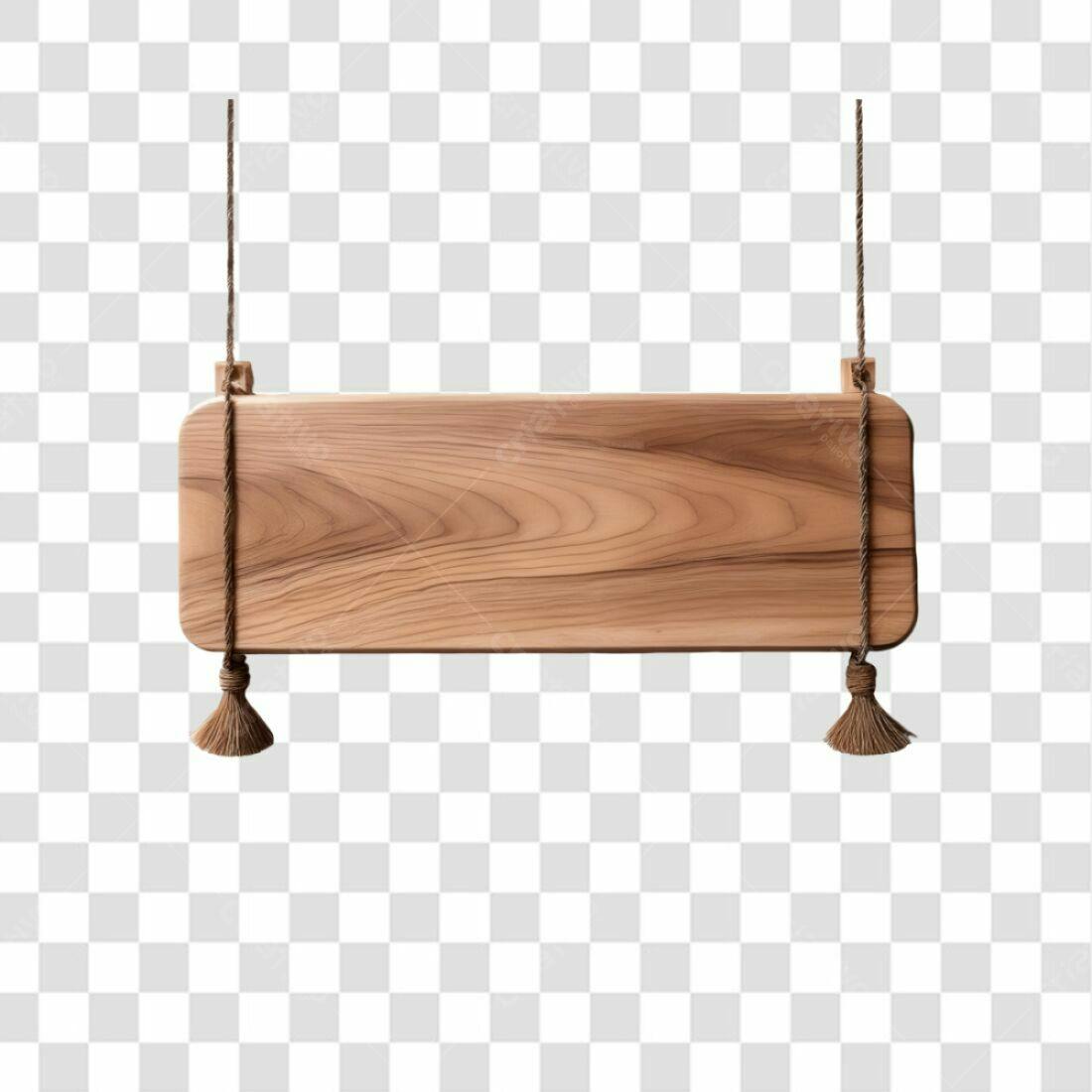 Placa de Madeira PNG com fundo transparente