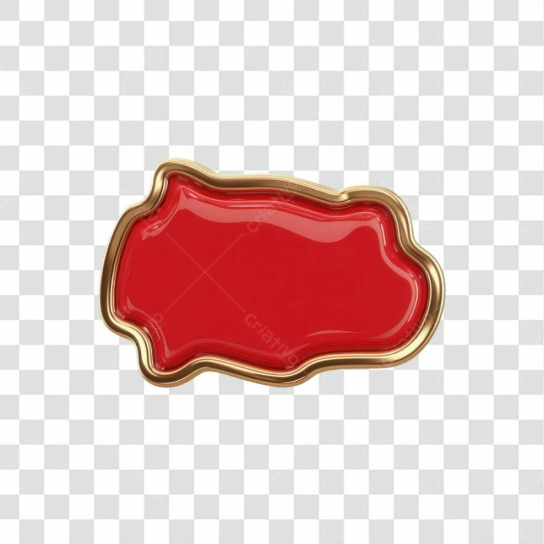 Selo Vermelho e Dourado PNG com fundo transparente