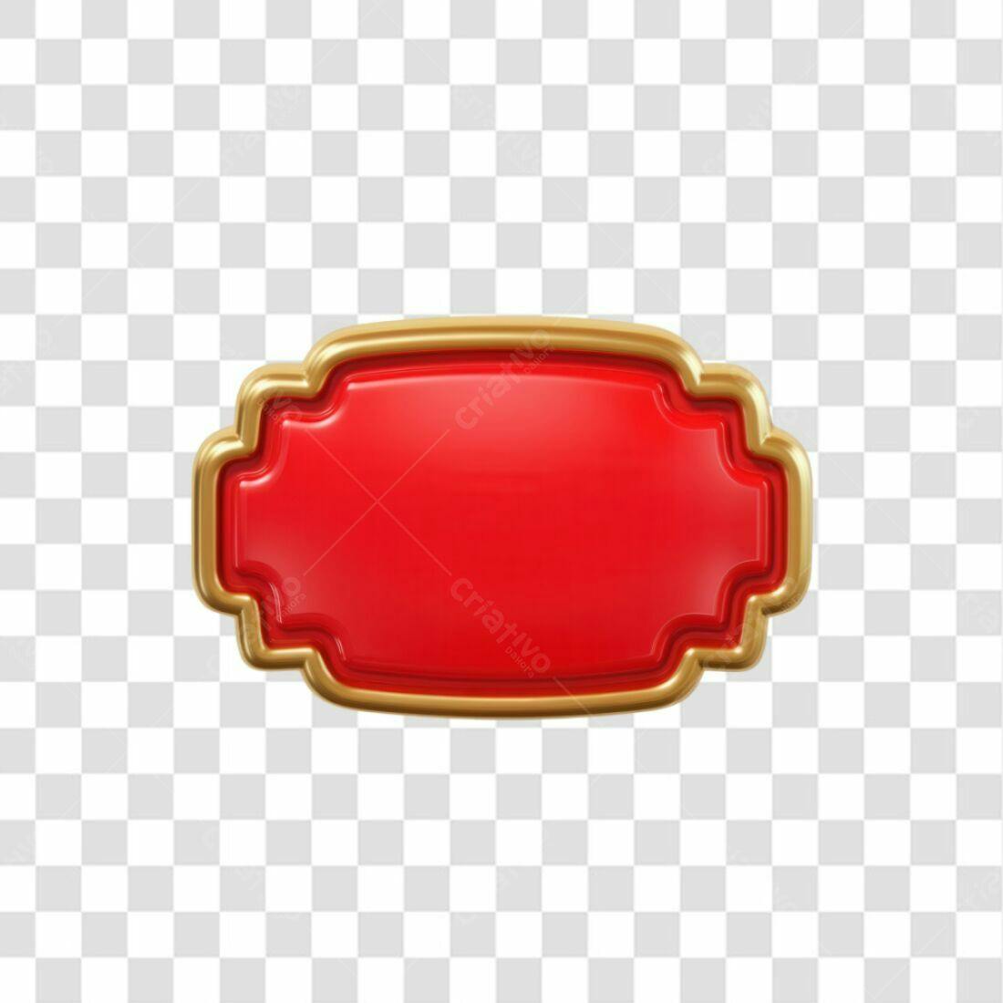 Selo vermelho e dourado PNG com fundo transparente