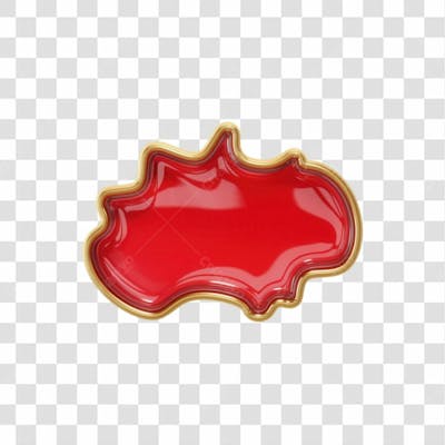 Selo 3D Render Placa Vermelha Natal Elemento Ícone Psd Png