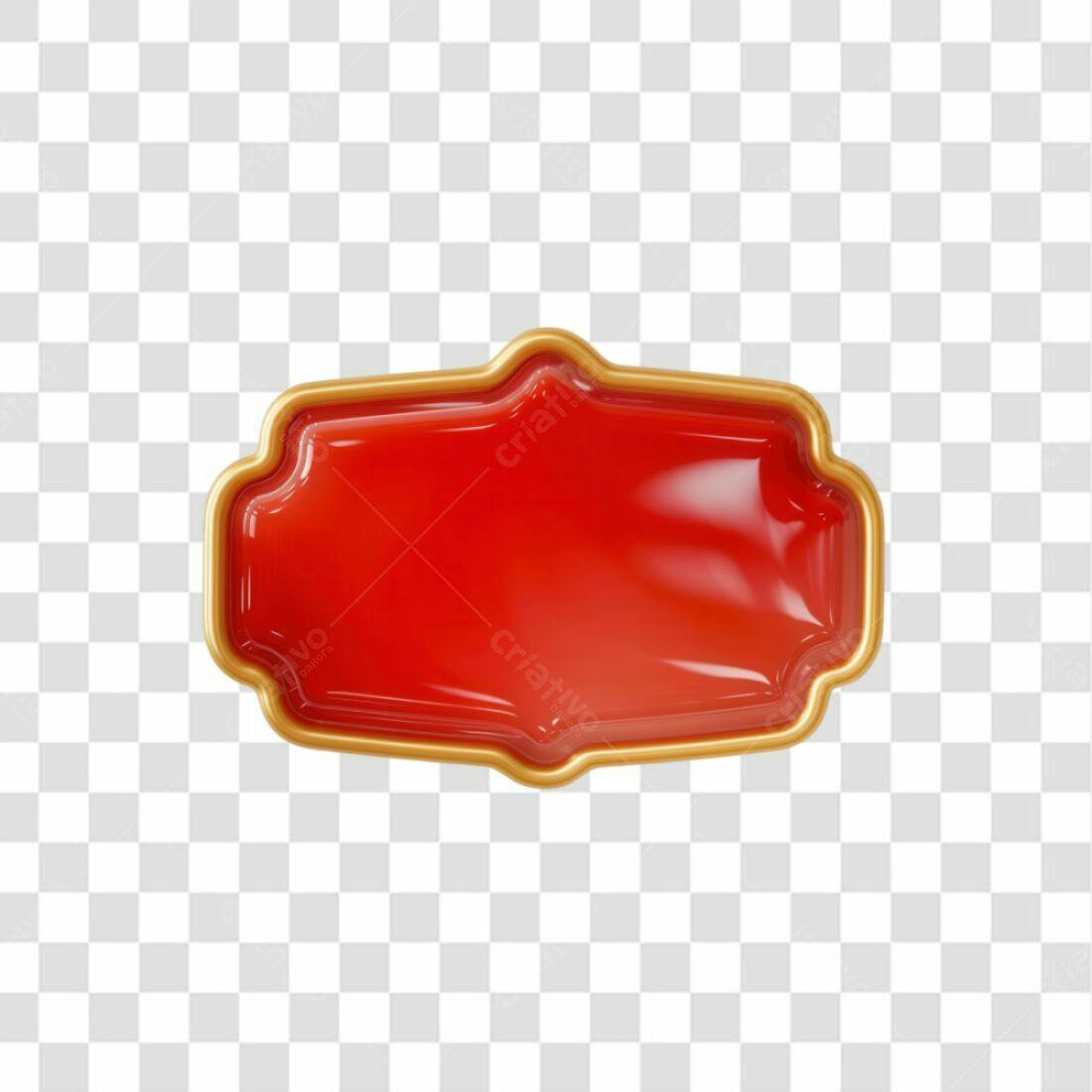 Selo Vermelho e Dourado PNG com fundo transparente