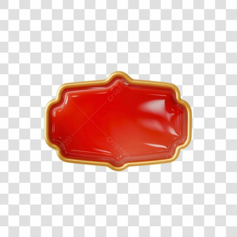 Selo 3D Render Placa Vermelha Natal Elemento Ícone Psd Png
