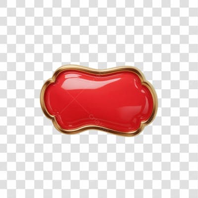 Selo 3D Render Placa Vermelha Natal Elemento Ícone Psd Png