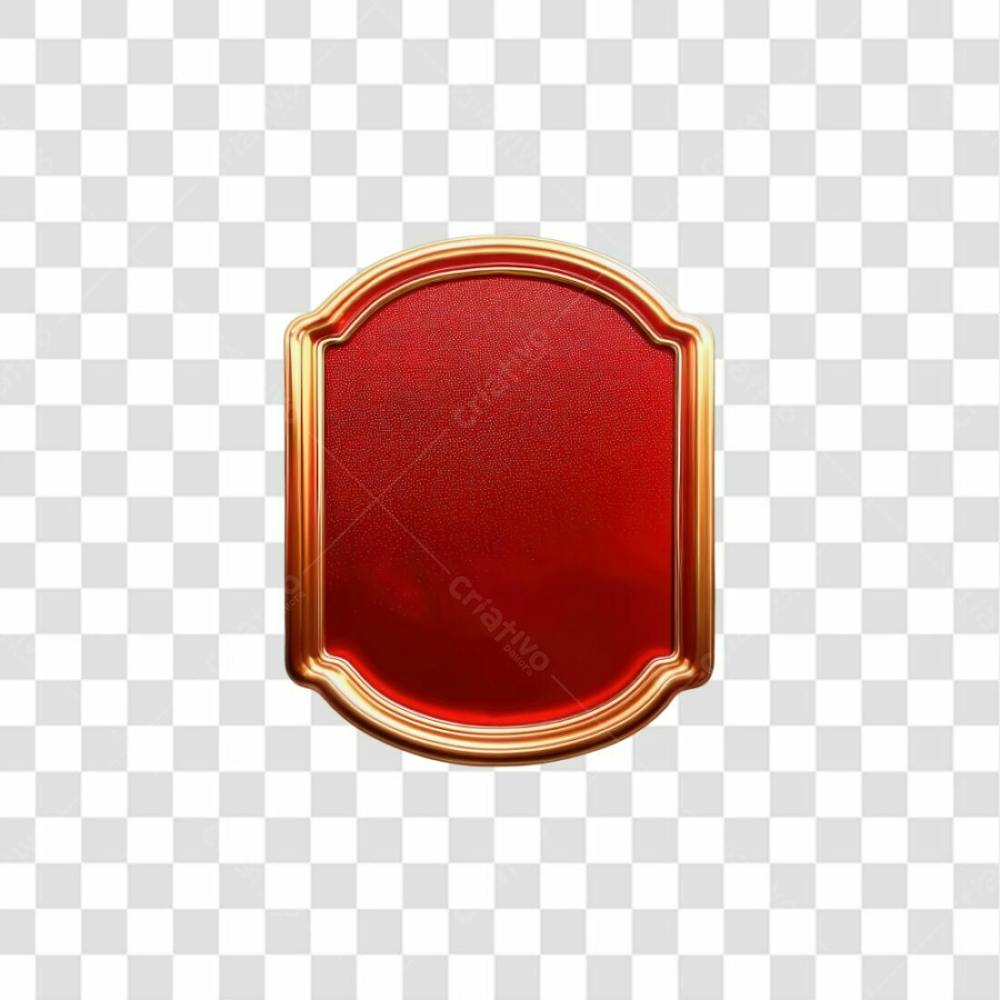 Selo 3D Render Placa Vermelha Natal Elemento Ícone Psd Png