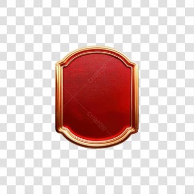 Selo 3D Render Placa Vermelha Natal Elemento Ícone Psd Png