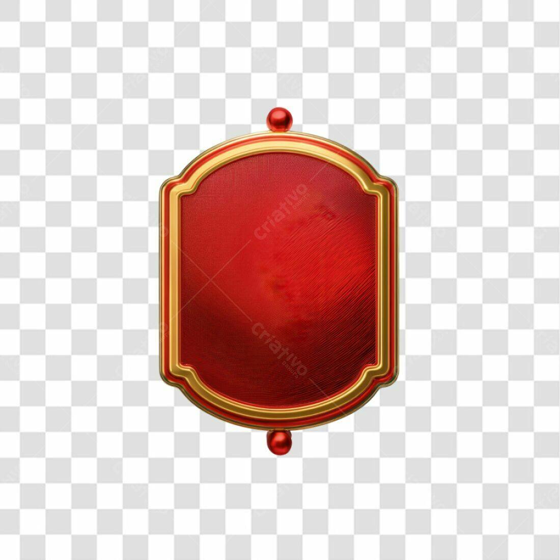 Selo Vermelho e Dourado PNG com fundo transparente