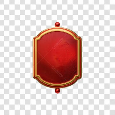 Selo 3D Render Placa Vermelha Natal Elemento Ícone Psd Png