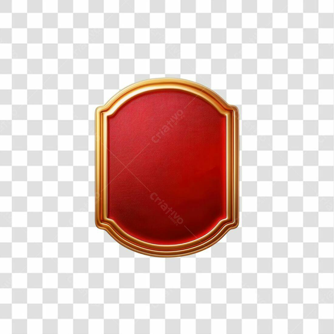 Selo dourado e vermelho PNG com fundo transparente