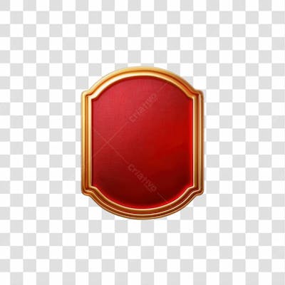 Selo 3D Render Placa Vermelha Natal Elemento Ícone Psd Png