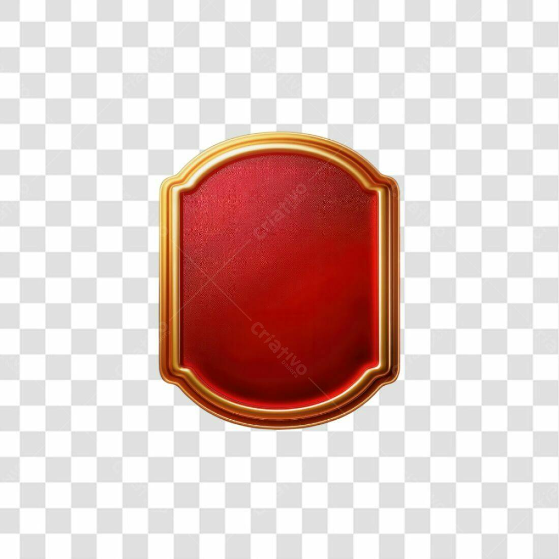 Selo Vermelho e Dourado PNG com fundo transparente