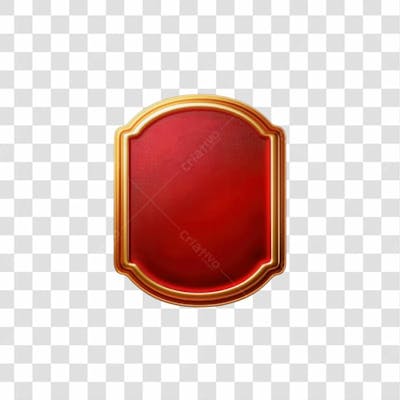 Selo 3D Render Placa Vermelha Natal Elemento Ícone Psd Png