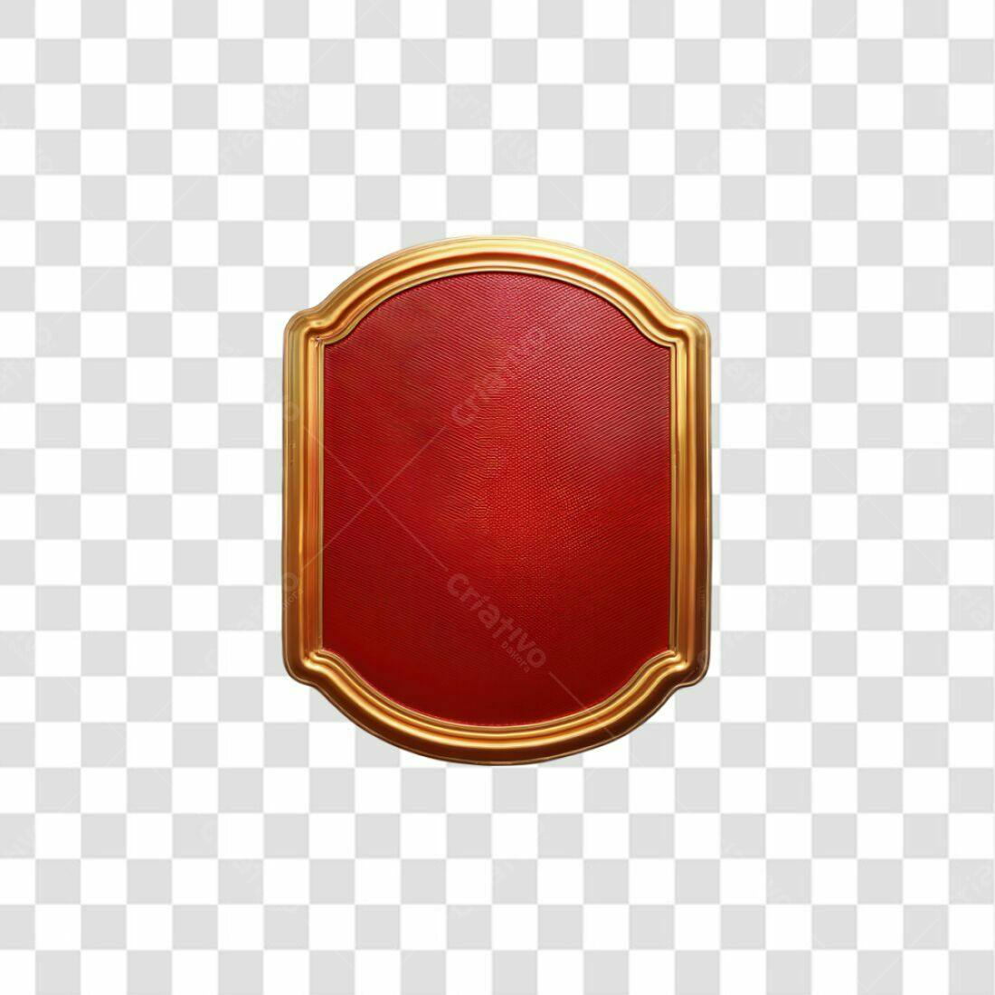Selo dourado e vermelho PNG com fundo transparente