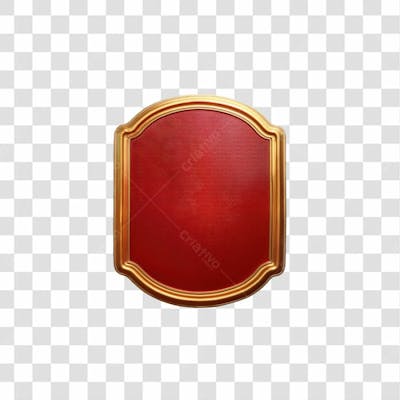Selo 3D Render Placa Vermelha Natal Elemento Ícone Psd Png