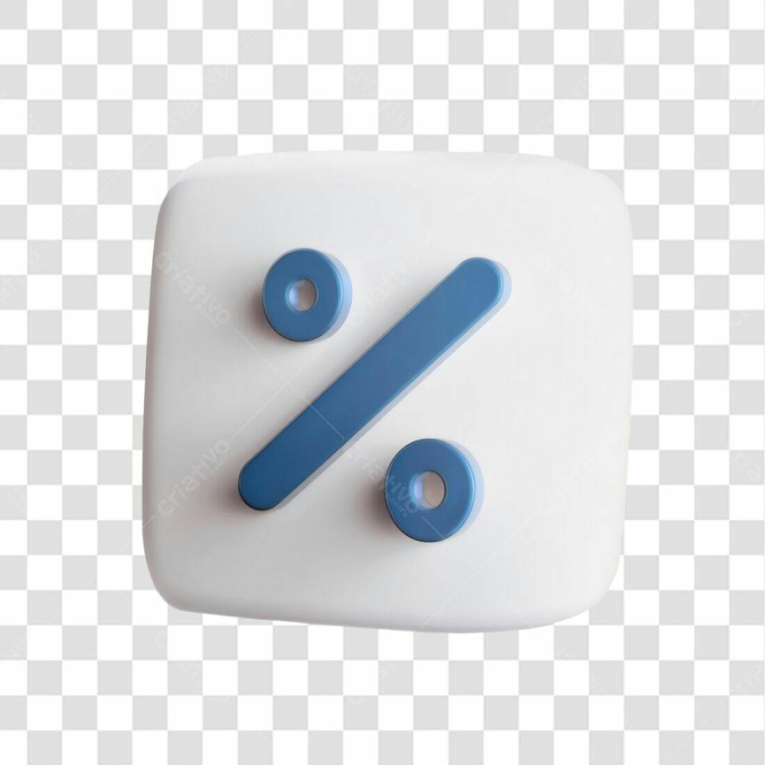 Ícone Porcentagem 3D PNG com fundo transparente