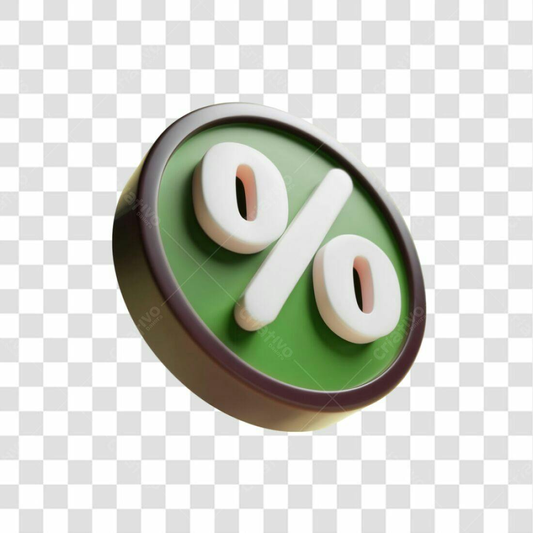 Ícone Desconto Verde e Branco PNG com fundo transparente