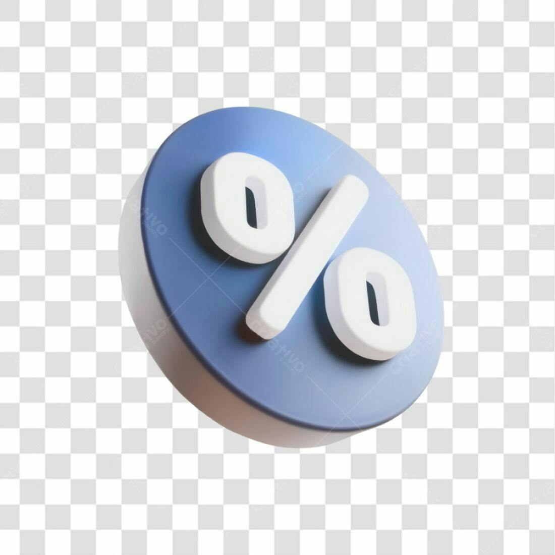 Icone de Porcentagem 3D PNG com fundo transparente