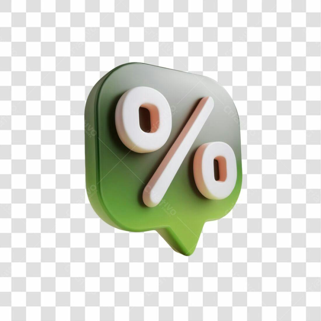 Ícone Desconto Verde PNG com fundo transparente