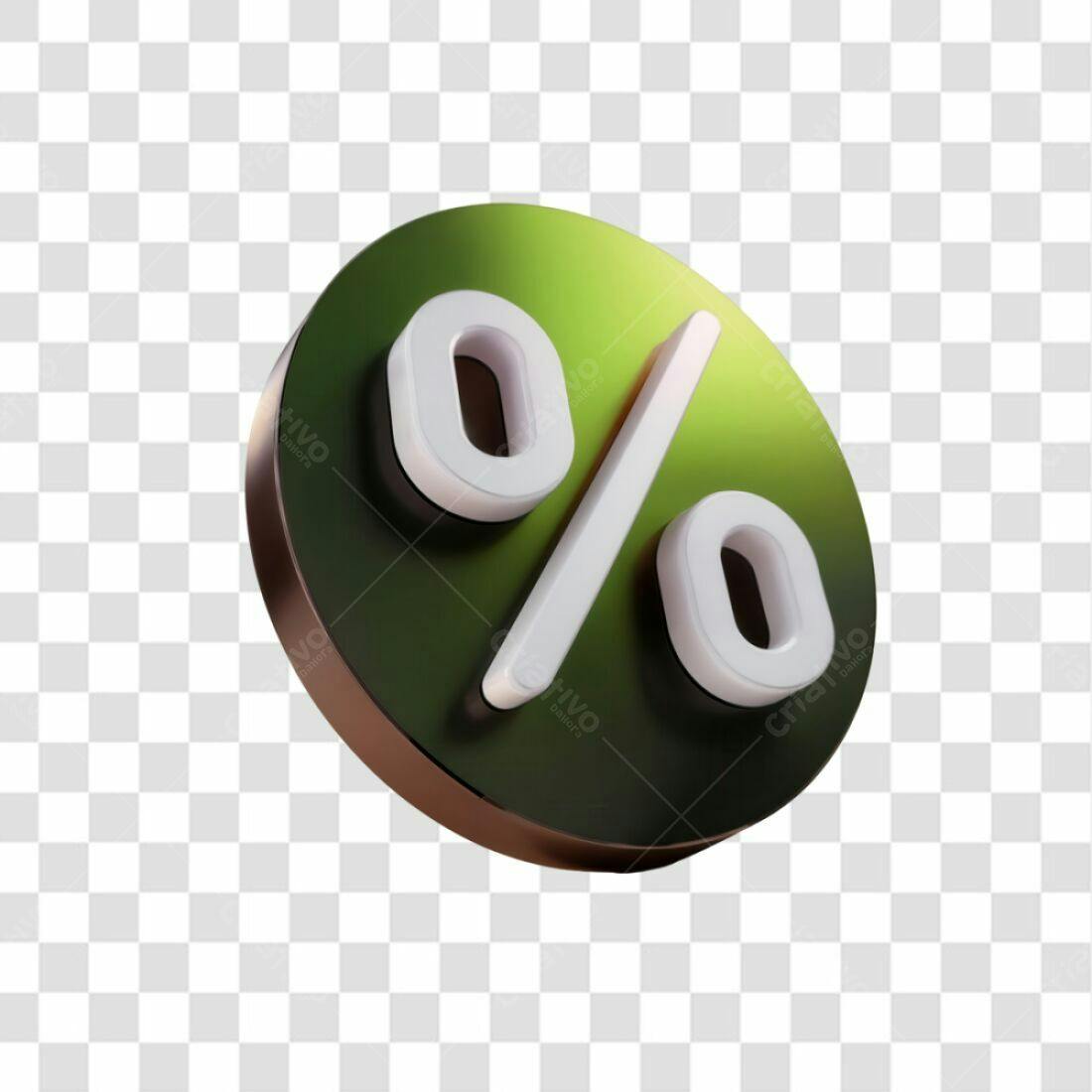 Icone Desconto Verde PNG com fundo transparente