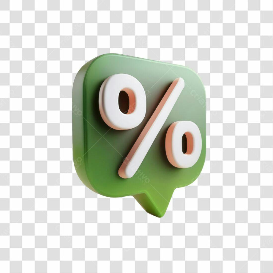 Ícone Desconto Verde PNG com fundo transparente