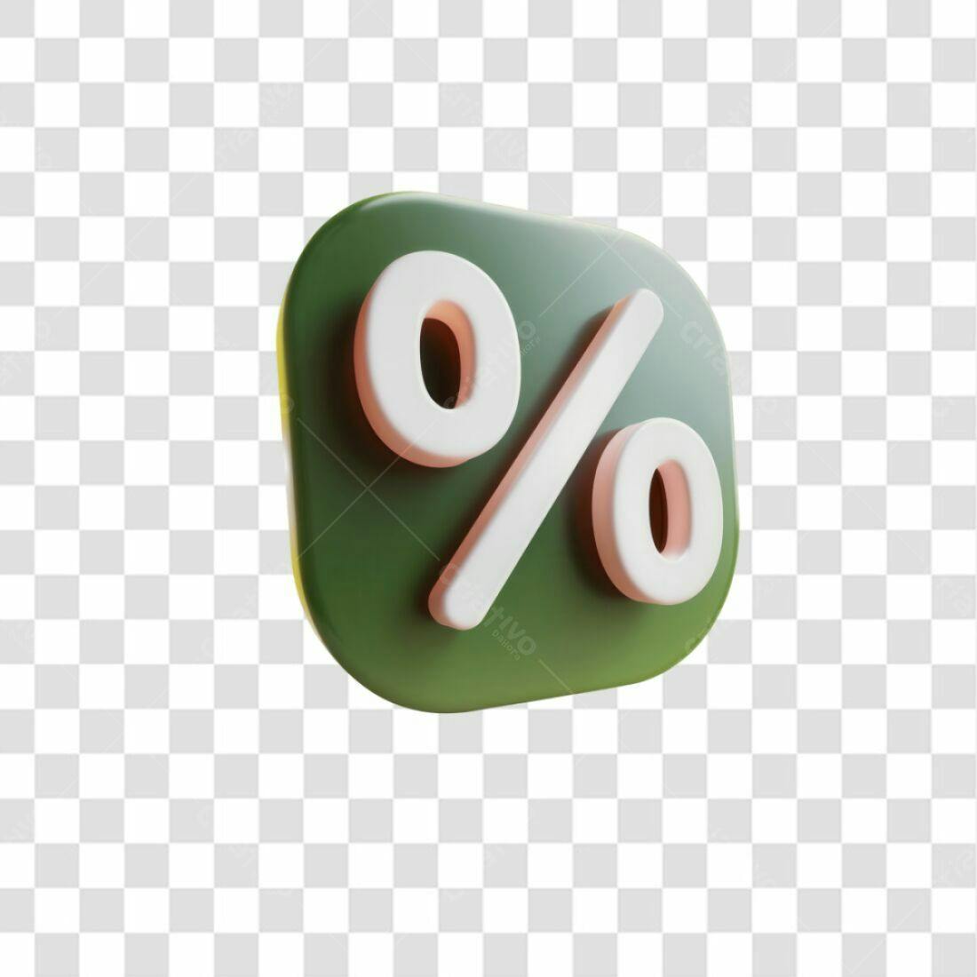 Icone Desconto Verde e Branco PNG com fundo transparente