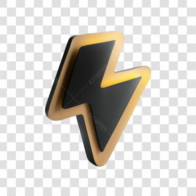 Selo 3D Render Raio Elemento Ícone Psd Png