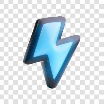 Selo 3D Render Raio Elemento Ícone Psd Png