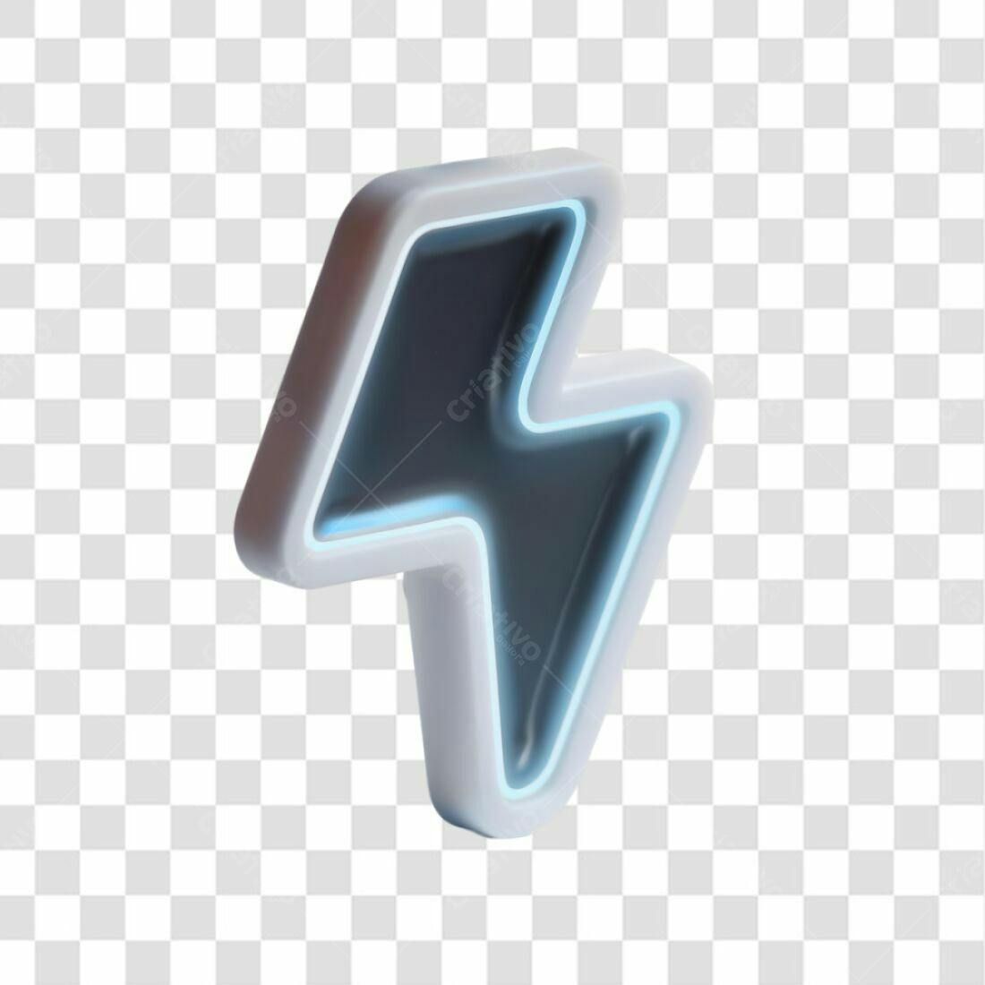 Ícone Raio Neon PNG com fundo transparente