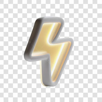 Selo 3D Render Raio Elemento Ícone Psd Png
