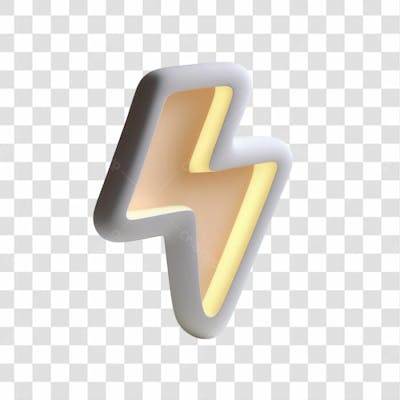 Selo 3D Render Raio Elemento Ícone Psd Png