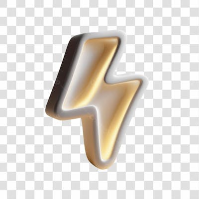 Selo 3D Render Raio Elemento Ícone Psd Png