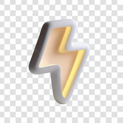 Selo 3D Render Raio Elemento Ícone Psd Png