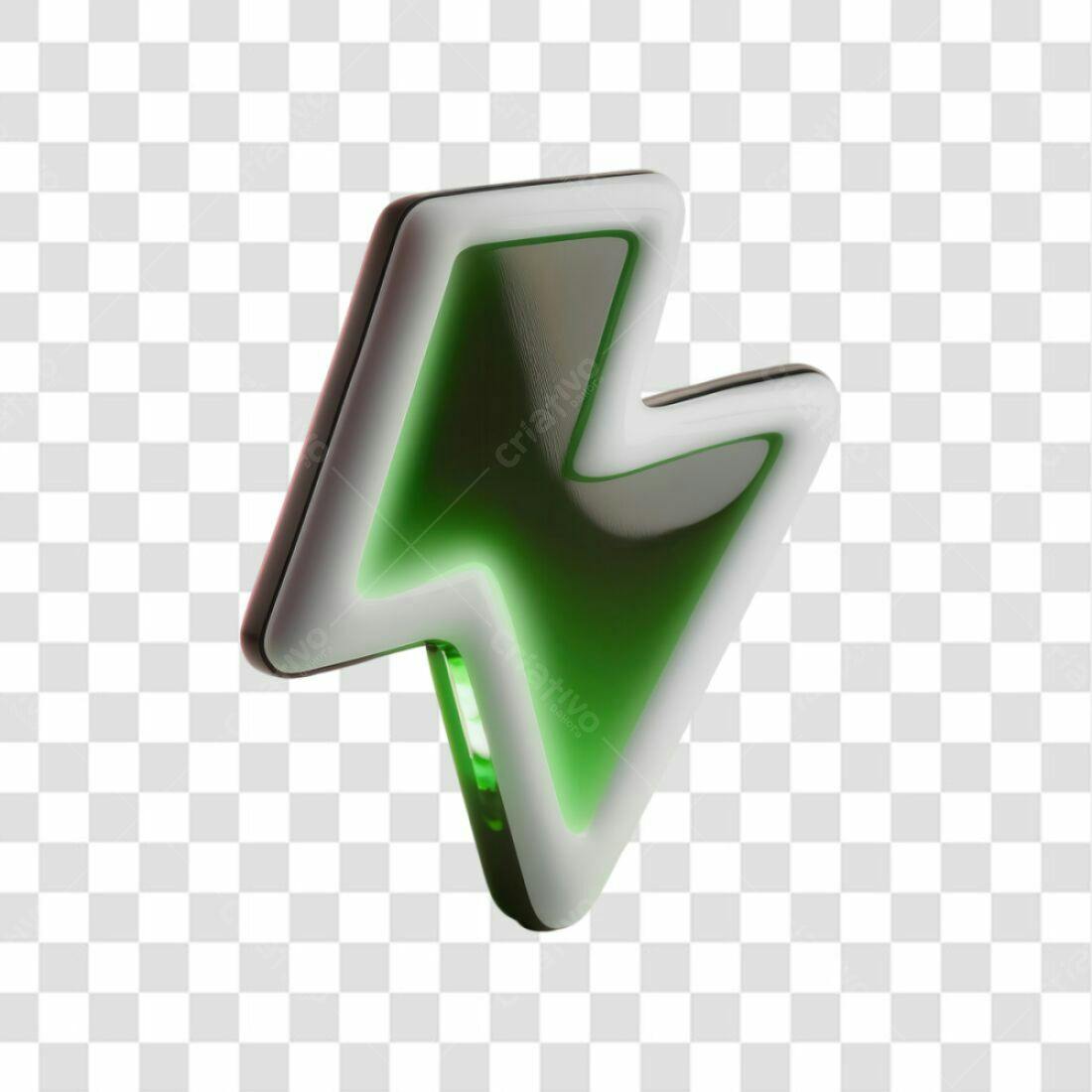 Ícone Raio Verde PNG com fundo transparente