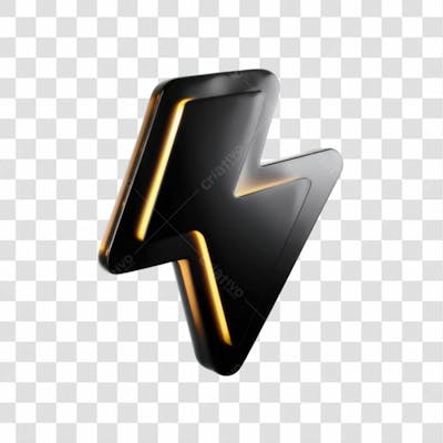 Selo 3D Render Raio Elemento Ícone Psd Png