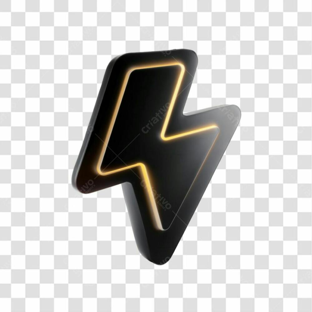Selo 3D Render Raio Elemento Ícone Psd Png