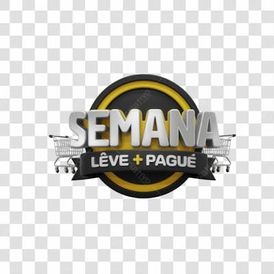 Selo 3D Render Semana Elemento Ícone Psd Png