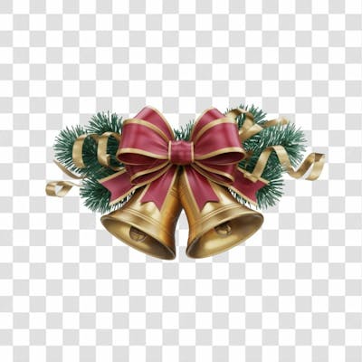 Selo 3D Render Sino De Natal Elemento Ícone Psd Png