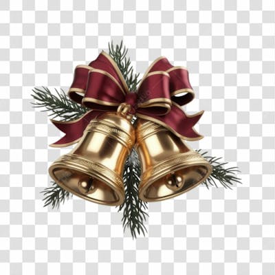 Selo 3D Render Sino De Natal Elemento Ícone Psd Png