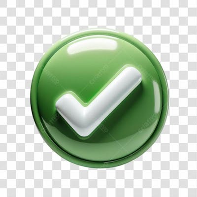 Selo 3D Render Visto V Erificado Elemento Ícone Psd Png
