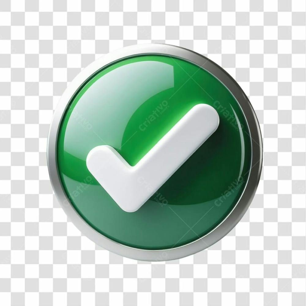 Selo 3D Render Visto V Erificado Elemento Ícone Psd Png