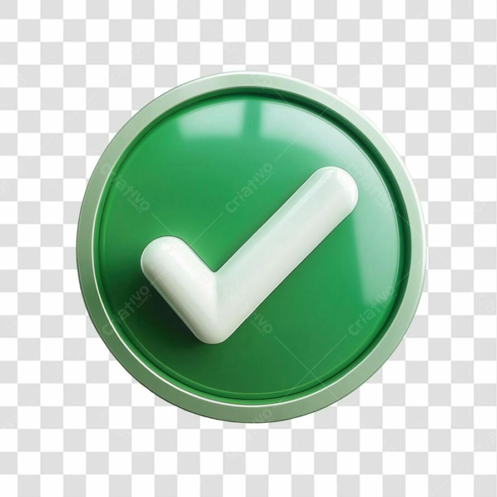 Selo 3D Render Visto V Erificado Elemento Ícone Psd Png