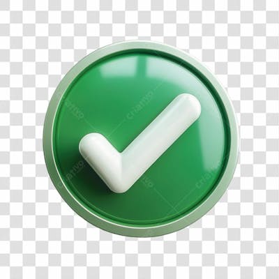 Selo 3D Render Visto V Erificado Elemento Ícone Psd Png