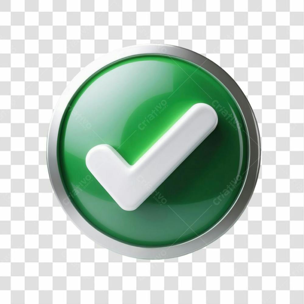Selo 3D Render Visto Verificado Elemento Ícone Psd Png