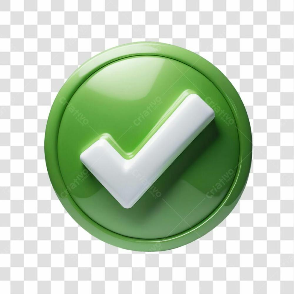 Selo 3D Render Visto Verificado Elemento Ícone Psd Png