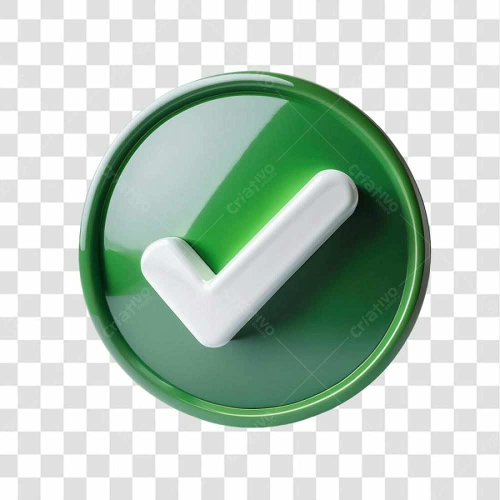 Selo 3D Render Visto Verificado Elemento Ícone Psd Png