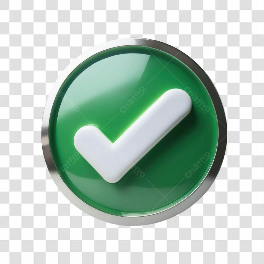Selo 3D Render Visto Verificado Elemento Ícone Psd Png
