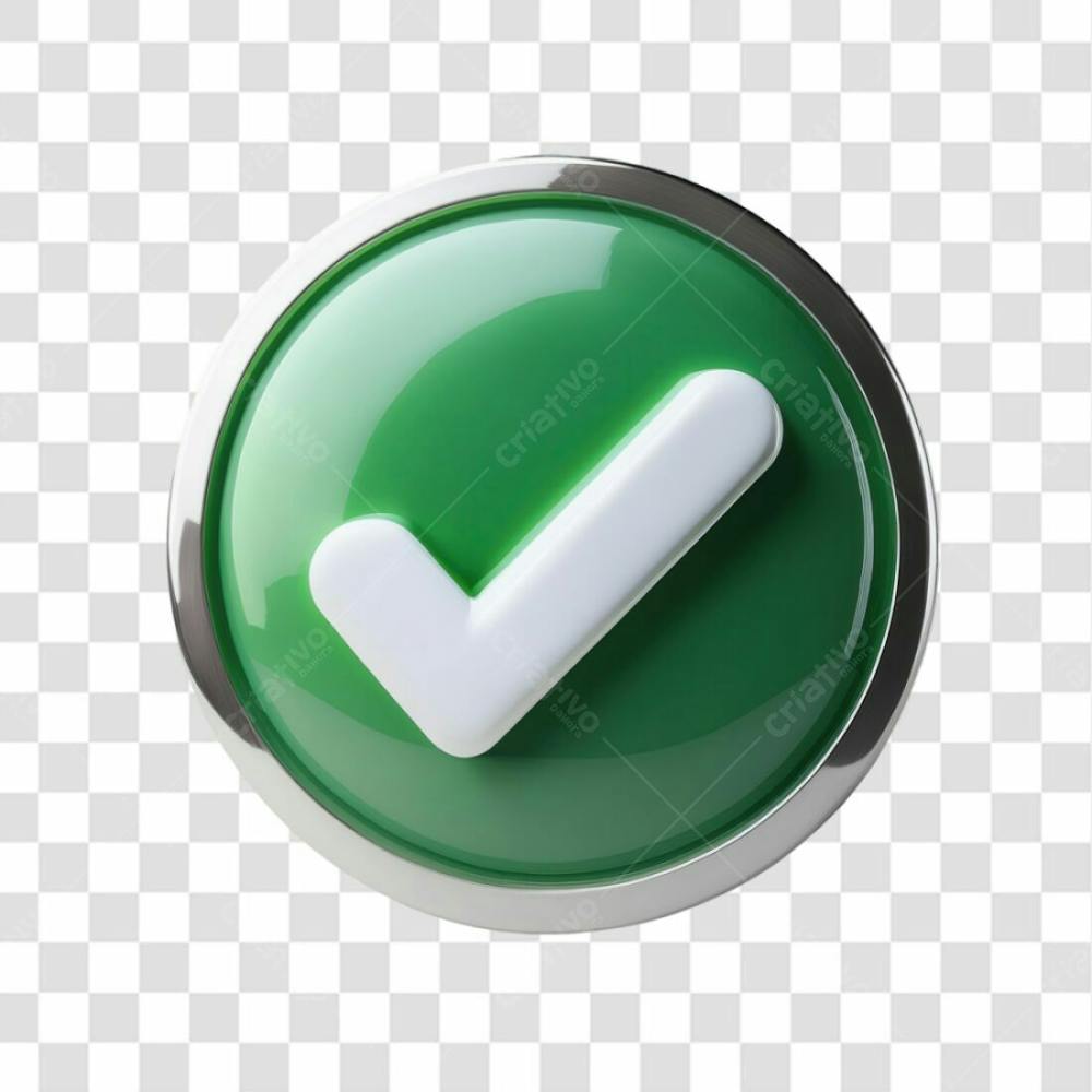 Selo 3D Render Visto Verificado Elemento Ícone Psd Png