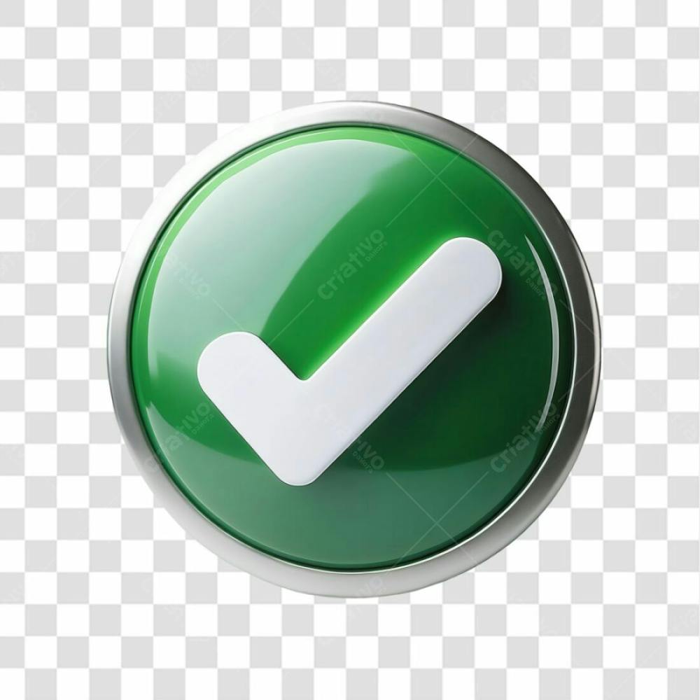 Selo 3D Render Visto Verificado Elemento Ícone Psd Png