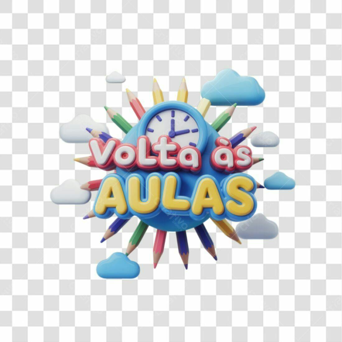 Banner Volta às Aulas PNG com fundo transparente